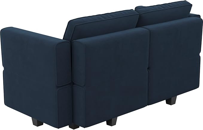 Belffin Modular Loveseat Sofa Couch with Storage Seats Velvet 2 Seater Love Seats for Small Spaces Blue-Ruum Studio Home