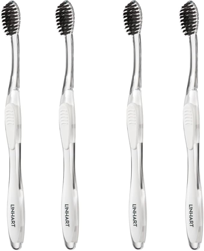LINHART Extra Soft Toothbrush – Teeth Whitening Toothbrush with Multi Length Bristles, 4 Pack-Ruum Studio Home