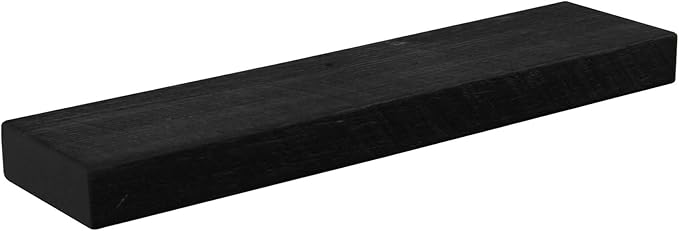 joelsantiques 30 Inch Floating Shelves for Wall - 30x6x2 in - Natural Wood, Easy Install - Heavy Duty Rustic Book Shelves - Bathroom, Kitchen, Living Room - Black-Ruum Studio Home