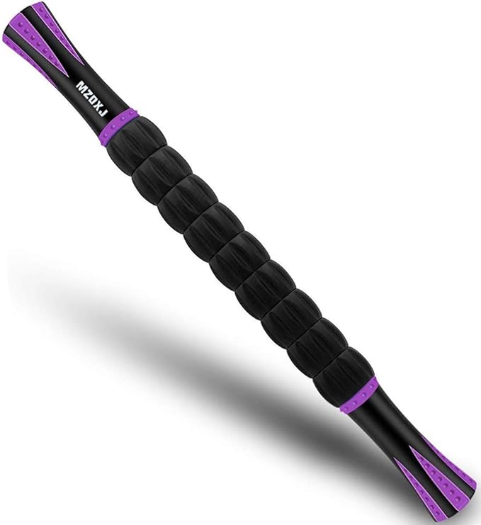 Muscle Roller Massage Roller Stick for Athletes, Help Reducing Muscle Soreness Cramping Tightness Leg Arms Back Calves Muscle Massager（Purple Black- 18 inch）-Ruum Studio Home