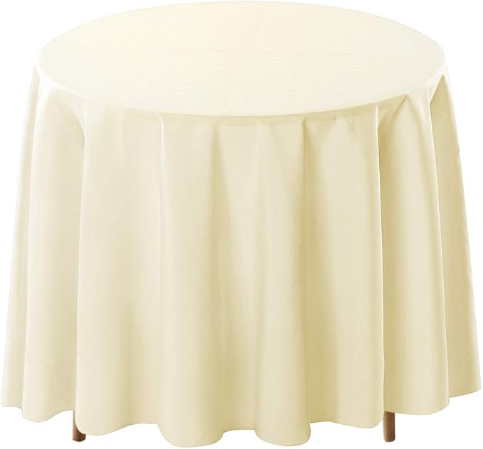 Surmente Ivory Tablecloth for Round Tables, 90-inch Round Table Cloths for Weddings, Banquets, or Restaurants-Ruum Studio Home