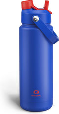 Insulated Water Bottle with Straw Stainless Steel Water Bottle, Leak-Proof, BPA-Free, Double Wall Vacuum Keeps Cold for 24 Hours for Sports, Travel, School (32 oz, Beaucoup Blue)-Ruum Studio Home