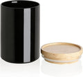 Sweejar Kitchen Canisters Ceramic Food Storage Jar, Stackable Containers with Airtight Seal Wooden Lid for Serving Coffee Bean, Flour, Tea, Cookies and More - 58 Fl Oz(Black)-Ruum Studio Home
