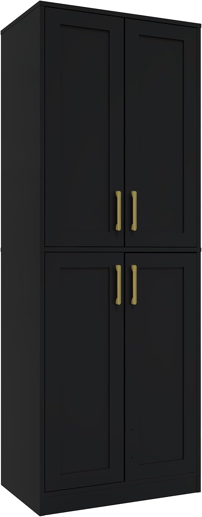 Tall Storage Cabinet with Doors & Shelf for Bathroom, Living Room, Entryway - Black-Ruum Studio Home