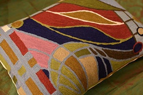 Lumbar Hundertwasser Throw Pillow Cover Biomorph Abstract Pillowcase Modern Couch Cushion Farmhouse Chair Pillowsham Outdoor Chair Cushions Handmade Wool Size 14x20-Ruum Studio Home