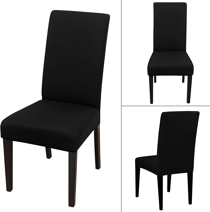 JQinHome 4 Pcs Dining Chair Slipcover, High Stretch Removable Washable Chair Seat Protector Cover for Home Party Hotel Wedding Ceremony-Ruum Studio Home