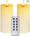 Aignis Indoor Flameless LED Candles Battery Operated with Remote Timer and Unique Double-Color Flame for Home/Wedding/Holiday Decor, Set of 2(D 2.95" x H 6")-Ruum Studio Home