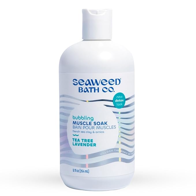 Seaweed Bath Co. Bubbling Muscle Soak, Tea Tree Lavender Scent, 12 Ounce, Sustainably Harvested Seaweed, French Sea Clay, Arnica-Ruum Studio Home