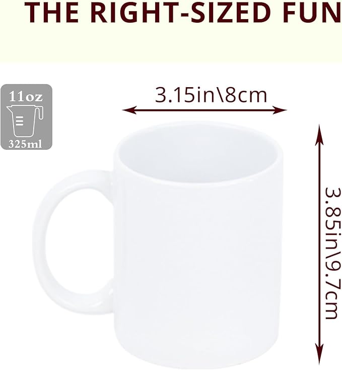 11oz Sublimation Coffee Mug Packed in White Box (24, White)-Ruum Studio Home