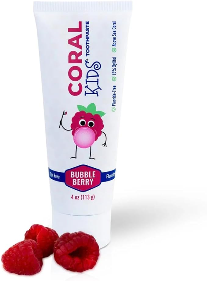 Coral White Kids Bubble Berry Fluoride Free Toothpaste - 4 Ounces (1 Pack)-Ruum Studio Home