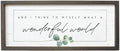 Simply Said, INC Farmhouse Frames What a Wonderful World Wooden Sign, Rustic Framed Wall Art, Inspirational Farmhouse Home Decor, 10 x 24 Inch-Ruum Studio Home