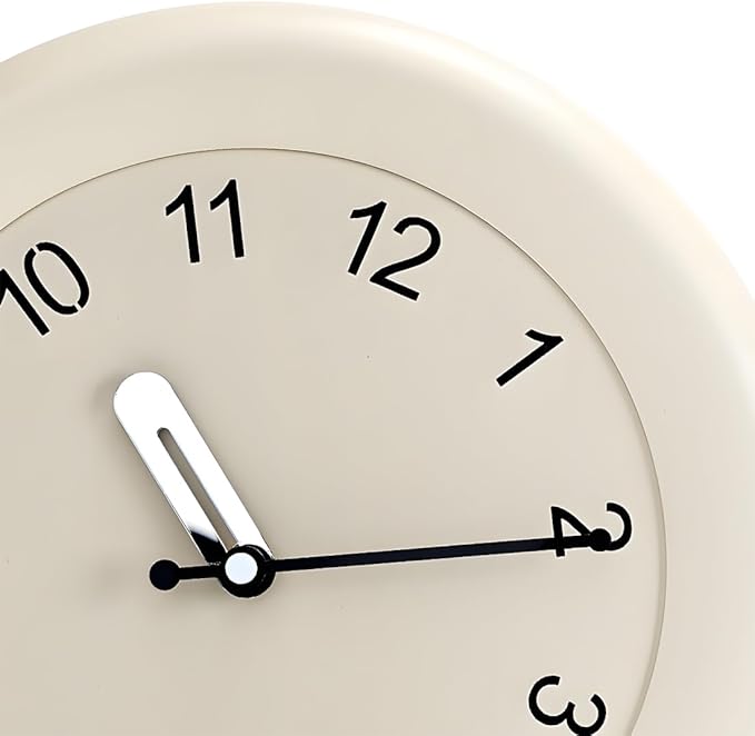 Kesin Wooden Wall Clocks 12 Inch Silent Non Ticking Wall Clocks Battery Operated - Wood White Modern Office Simple Minimalist Clocks Decorative for Kitchen, Home,Bedroom, Office, Home, Living Room-Ruum Studio Home