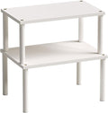 Cabinet Organizer Shelf(Set of 2),Kitchen Counter Shelves,Bamboo Spice Rack Countertop and Cabinet,Stackable Expandable,Medium,(White)-Ruum Studio Home