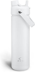 Insulated Water Bottle with Straw Stainless Steel Water Bottle, Leak-Proof, BPA-Free, Double Wall Vacuum Keeps Cold for 24 Hours for Sports, Travel, School (26 oz, Polar White)-Ruum Studio Home