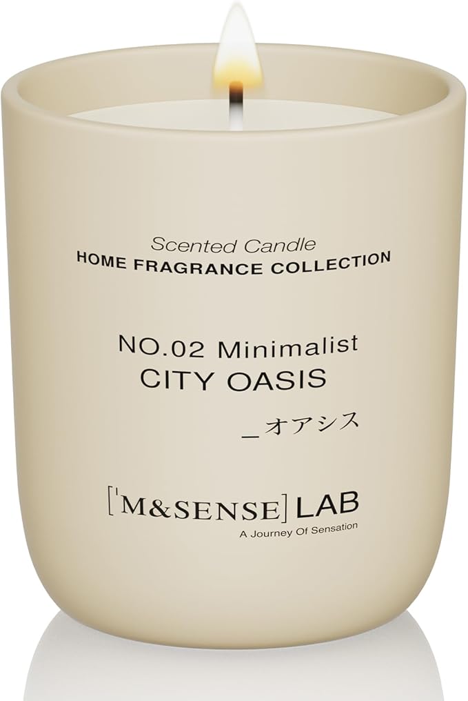 M&SENSE Natural Soy Candle| City Oasis | 5.3 oz | Minimalist Scented Candle for Relaxation, Gifting, Home Décor | for Bedroom, Office, Party Small-Ruum Studio Home