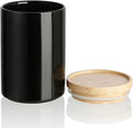 Sweejar Kitchen Canisters Ceramic Food Storage Jar, Stackable Containers with Airtight Seal Wooden Lid for Serving Ground Coffee, Tea, Sugar, Salt and More - 28 Fl Oz (Black)-Ruum Studio Home