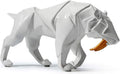 HAUCOZE Dinosaur Statue Arts Animal Figurine Modern Decor Leopard Sculpture Polyresin White 9.8inch-Ruum Studio Home