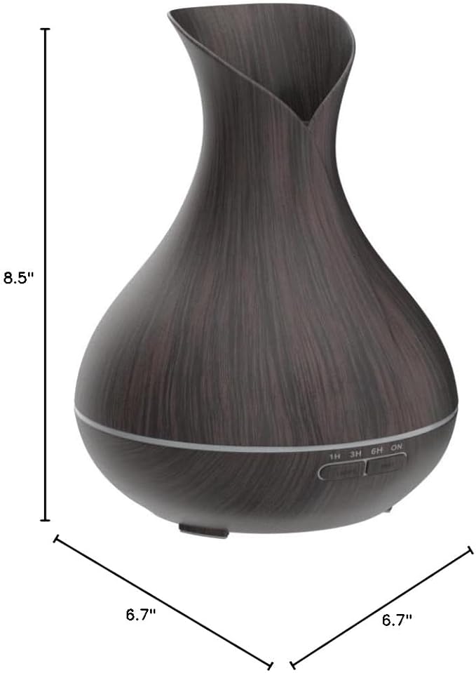 Aroma Essential Oil Diffuser, 400ml Ultrasonic Cool Mist Humidifier with Waterless Auto Shut-Off and Cleaning Kit for Home, Yoga, Office, Spa, Bedroom, Baby Room - Wood Grain-Ruum Studio Home