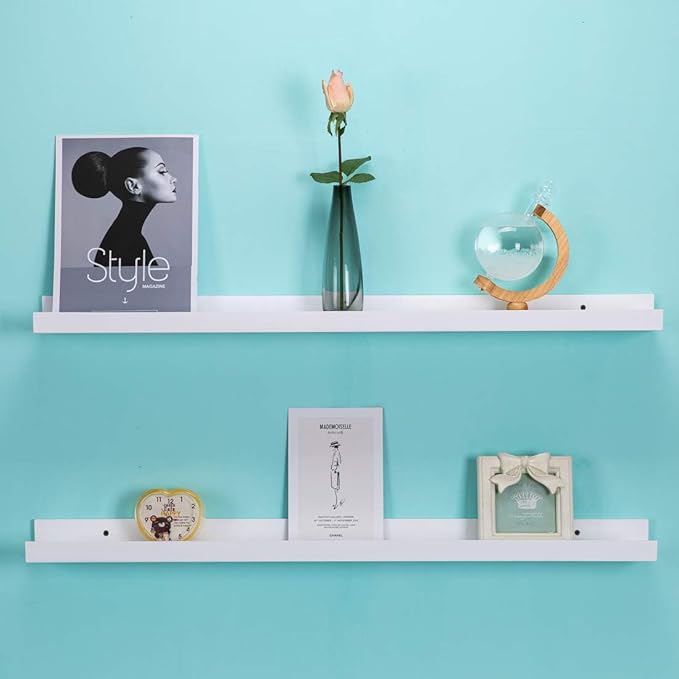 AZSKY Floating Picture Shelves Denver Modern Wall Mount – Long Narrow Picture Ledge - 36 Inch Set of 2 Mounting Hardware Included Pine-Ruum Studio Home