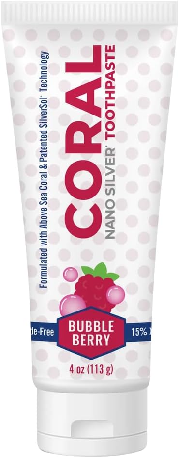 Coral Nano Silver Bubble Berry Kids Toothpaste, Natural Fluoride Free Teeth Whitening Toothpaste, Coral Calcium Nano Silver Infused SLS Free - 4 Ounces-Ruum Studio Home