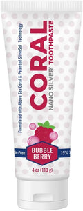 Coral Nano Silver Bubble Berry Kids Toothpaste, Natural Fluoride Free Teeth Whitening Toothpaste, Coral Calcium Nano Silver Infused SLS Free - 4 Ounces-Ruum Studio Home