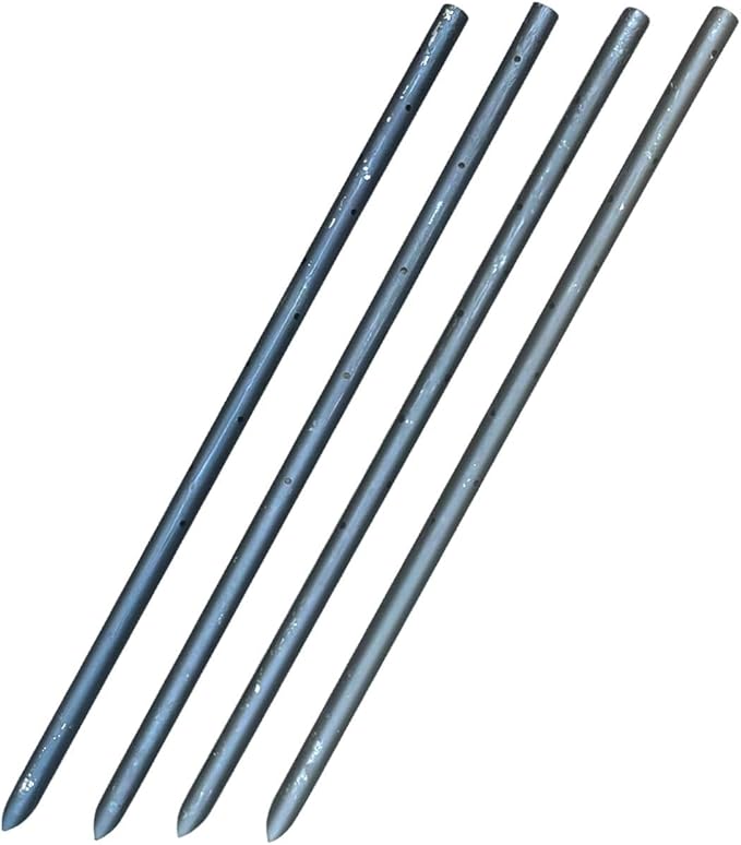 Sandbaggy Round Steel Concrete Form Stakes with Nail Holes - Rust Resistant Coating - Removable, Reusable (5, 3/4 in X 24 in)-Ruum Studio Home