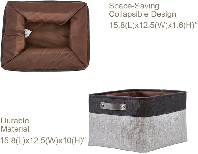 DECOMOMO Storage Baskets for Shelves - Fabric Closet Organizers and Storage Bins, Perfect Baskets for Organizing Closet Toys Nursery (Grey and Black, XL - 3 Pack)-Ruum Studio Home