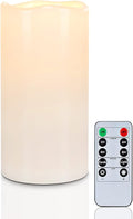 5plots 4" x 8" Single Waterproof Outdoor Flameless Candles, Battery Operated Flickering LED Pillar Candles with Remote and Timers for Indoor Outdoor Lanterns, Long Lasting, Large-Ruum Studio Home