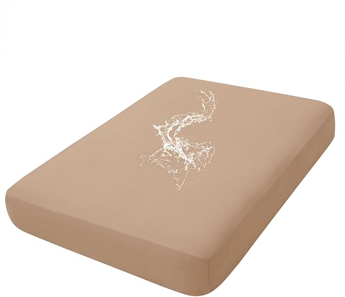 hyha Waterproof Couch Cushion Covers, Stretch Sofa Couch Seat Slipcover for Dog Washable, Non-Slip Waterproof Outdoor Cushion Covers for Patio Furniture Replacement (1 Piece for Medium, Camel)-Ruum Studio Home