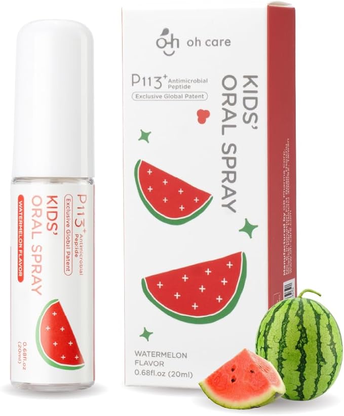 Mouth Spray for Kids, Toddler Toothpaste Helper, Fluoride Free Baby Toothpaste Cavity Protection, Oral Care with Natural P113+ Antibacterial Peptide - for Newborns to Age 6 (Watermelon)-Ruum Studio Home
