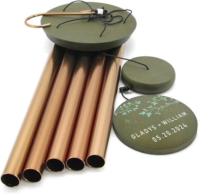 ASTARIN Personalized 20th 50th Anniversary Wind Chime, Happy Anniversary Wedding Valentine's Day Gift for Wife Husband Men Women Sister, Golden Keepsake Decorations for Parents Couples-Ruum Studio Home