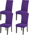 JQinHome Dining Chair Slipcover, High Stretch Removable Washable Chair Seat Protector Cover Set of 4,Chair Covers for Dining Room, Kitchen,Home Party,Wedding Ceremony(Purple, 4PC)-Ruum Studio Home