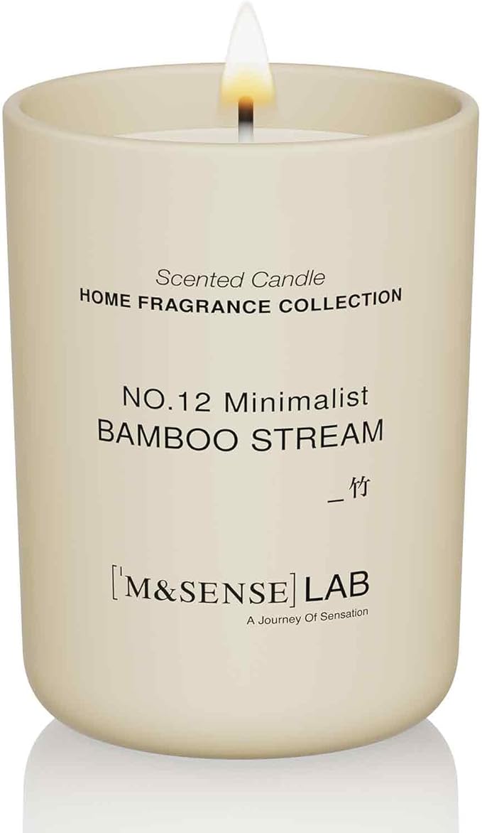 M&SENSE Natural Soy Candle| Bamboo Stream | 8.82 oz, 50H Burn | Minimalist Scented Candle for Relaxation, Gifting, Home Décor | for Bedroom, Office, Party Medium-Ruum Studio Home