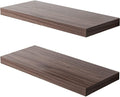 Floating Shelf, Set of 2 Wall Shelf, 24 in W x 12.75 in D x 2 in H Wooden Floating Wall Shelf with Invisible Brackets for Living Room/Bedroom/Bathroom/Kitchen Storage and Decor, Walnut-Ruum Studio Home
