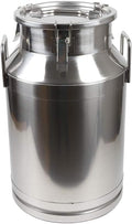 Stainless Steel Milk Can, 40L/10.6 Gallon Heavy Duty Airtight Storage Canister Milk Bucket with Lid, Embedded Silicone Milk Jug Wine Pail Water Cereals Bucket with Three Latches and Two Handles-Ruum Studio Home