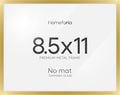 Homeforia Gold Diploma Frame 8.5 x 11, High End Metal 8.5x11 Certificate Frames, 11x8.5 Document Frame for Wall or Tabletop, 8.5 by 11 Letter Size Graduation Frames, Tempered Glass, Wall Kit, Set of 1-Ruum Studio Home
