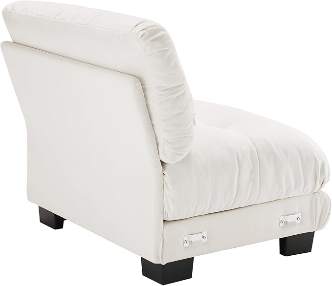 Armless Sofa W/1 Pillow - White-Ruum Studio Home