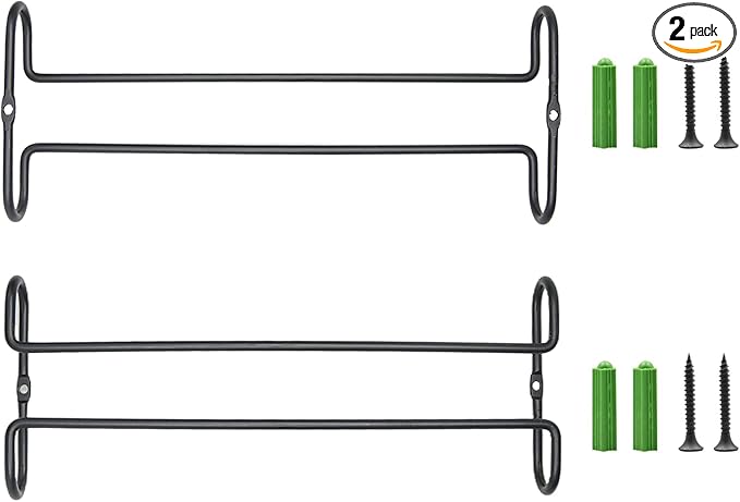10 Inch Wine Glass Rack Under Cabinet Shelf Stemware Storage Hanging Hanger Organizer Glasses Holder with Drying Under Counter Metal for Kitchen and Bar Set of 2 Black-Ruum Studio Home