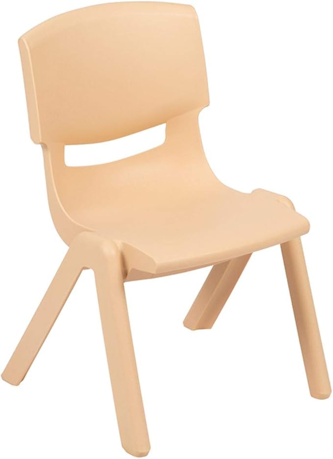 Flash Furniture Emmy Adjustable Classroom Activity Table with 6 Stackable Chairs, Plastic Activity Table for Kids, 23.625" W x 47.25" L, Natural-Ruum Studio Home
