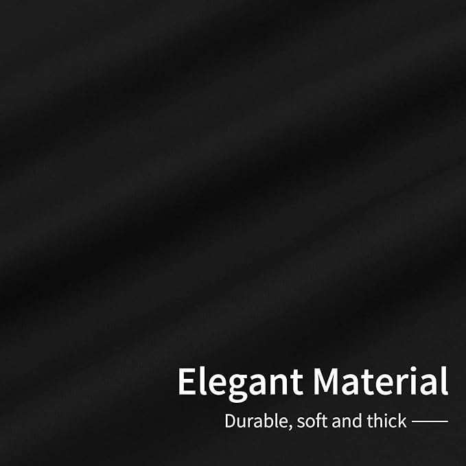 Easy-Going Blackout Curtains for Bedroom, Solid Thermal Insulated Grommet and Noise Reduction Window Drapes, Room Darkening Curtains for Living Room, 2 Panels (34x63 in, Black)-Ruum Studio Home