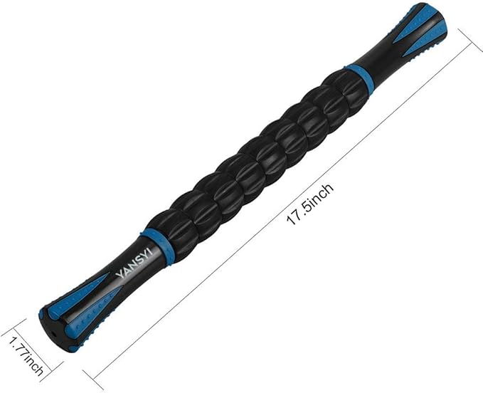 Yansyi Muscle Roller Stick for Athletes - Body Massage Stick - Release Myofascial Trigger Points Reduce Muscle Soreness Tightness Leg Cramps & Back Pain for Physical Therapy & Recovery (Blue 1)-Ruum Studio Home