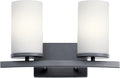 KICHLER 45496BK Crosby Vanity, 2-Light 200 Total Watts, Black-Ruum Studio Home