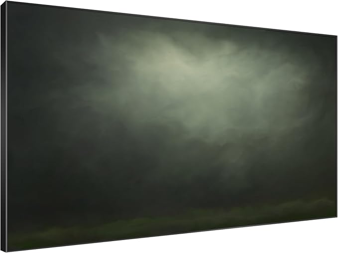 SIGNWIN 46"x72" Extra Large Framed Wall Art Moody Green Abstract Cloudscape, Minimalist Atmospheric Print for Home Living Room Bedroom Decor (Frame Assembly Required)-Ruum Studio Home