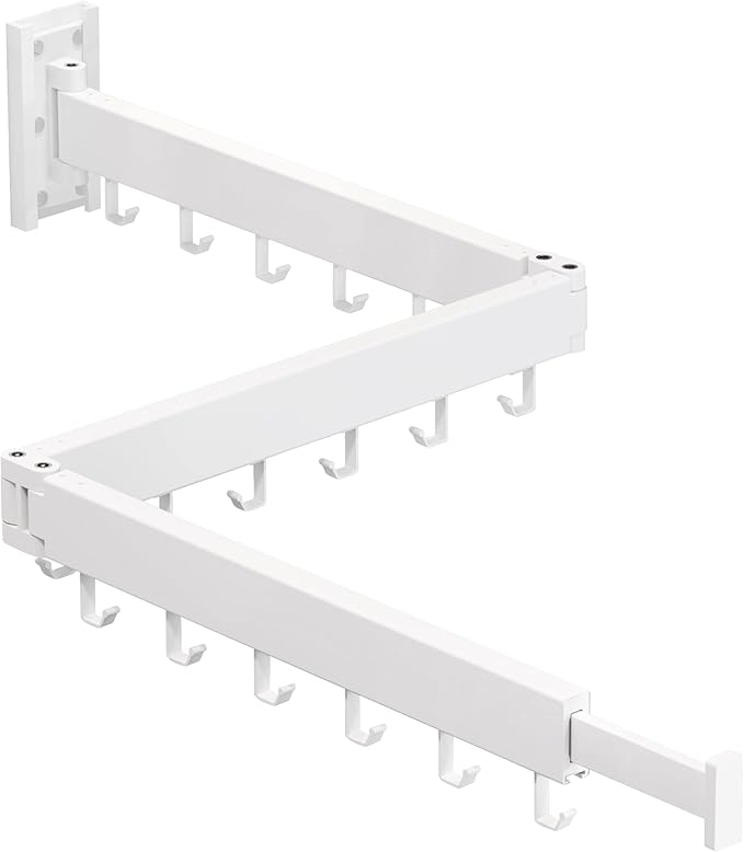 Clothes Drying Rack Wall Mounted,Drying Rack Clothing,Laundry Drying Rack Wall Mount,Collapsible Drying Racks for Laundry,Retractable,Foldable,Clothes Hanger Rack,Clothes Dryer Rack,White Color-Ruum Studio Home