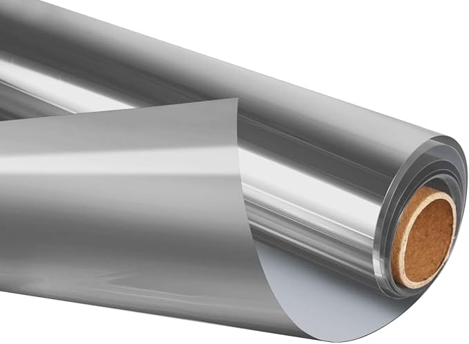 HIDBEA One Way Privacy Window Film, Daytime Mirror Reflective Heat Control UV Sun Blocking Non-Adhesive Static Cling Window Tint for Home and Office(Gray-Silver, 17.5 Inch x 6.5 Feet)-Ruum Studio Home