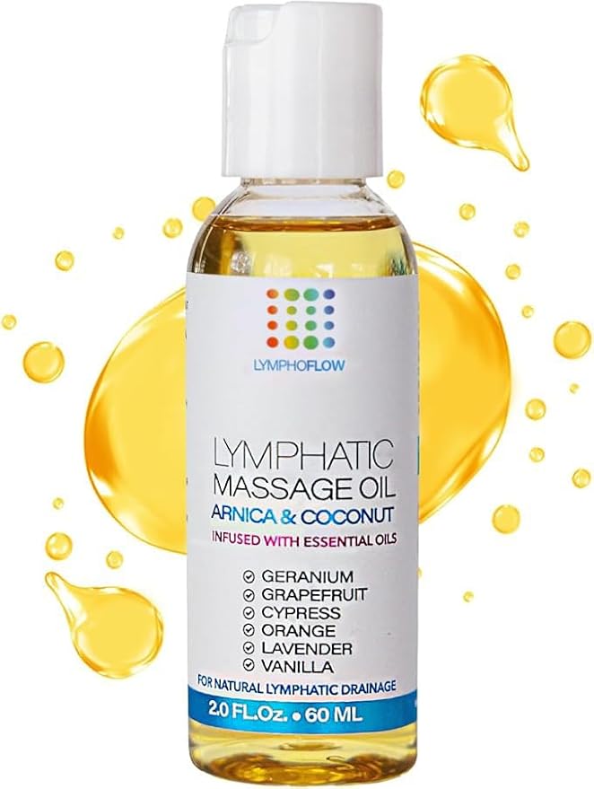 Lymphatic Drainage Massage Oil: Arnica and Coconut Oil for Manual Lymph Drainage & Post Surgery Recovery I for Liposuction, 360 Lipo, BBL,Tummy Tuck, Lymphedema, Lipedema, Lipo Foam, Massager I 2.0 oz-Ruum Studio Home