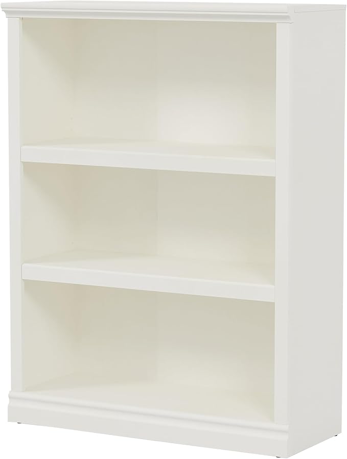 43 in Tall Bookcase, 3-Tier Bookshelf Open Storage, 33 inch Wide Floor Standing Indoor Furniture, Book Cases for Home School Library Office Bedroom Kids, White 3 Tiers-Ruum Studio Home
