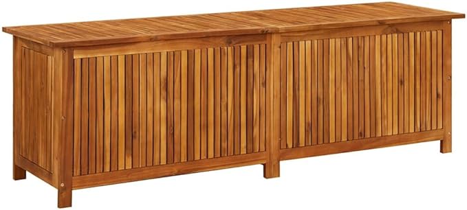 vidaXL Outdoor Storage Box, [Load Capacity Gallon] Deck Box with Gas-Lift Lid, Storage Chest with Water-Resistant Zippered Bag Inside, 68.9''x19.7''x22.8'', Solid Acacia Wood-Ruum Studio Home