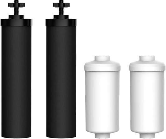 AQUACREST NSF/ANSI 42&372 Standard Water Filter, Replacement for Berkey® Gravity Water Filter System, Berkey® BB9-2® Black Filters & PF-2® Fluoride Filters-Ruum Studio Home