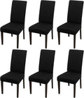 JQinHome 6 Pcs Dining Chair Slipcover,High Stretch Removable Washable Chair Seat Protector Cover for Home Party Hotel Wedding Ceremony (Black)-Ruum Studio Home